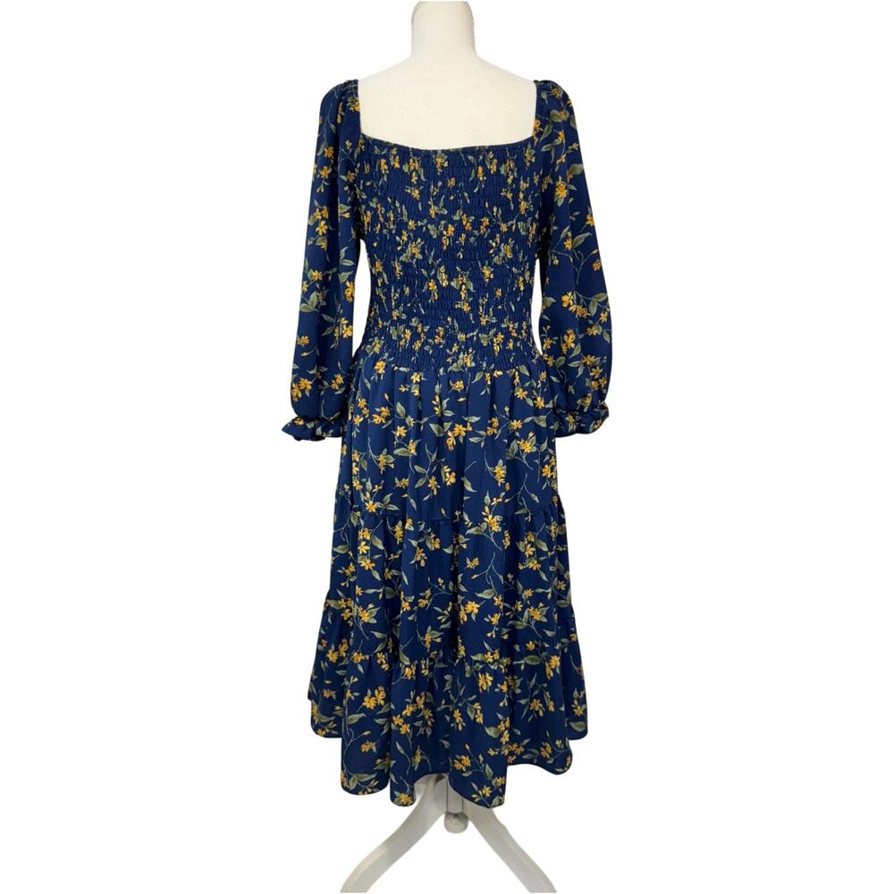 Baltic Born Marta Dress Bohemian Romance Wuthering Heights Floral Midi 1XL Navy - Picture 4 of 16